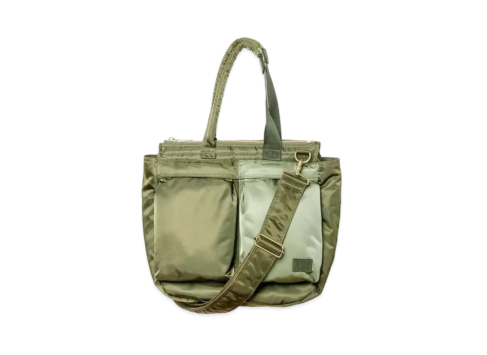 sacai x PORTER Pocket Tote Medium "Khaki"