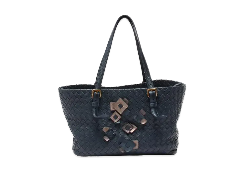 Bottega Veneta Leather Tote Bag "Navy"