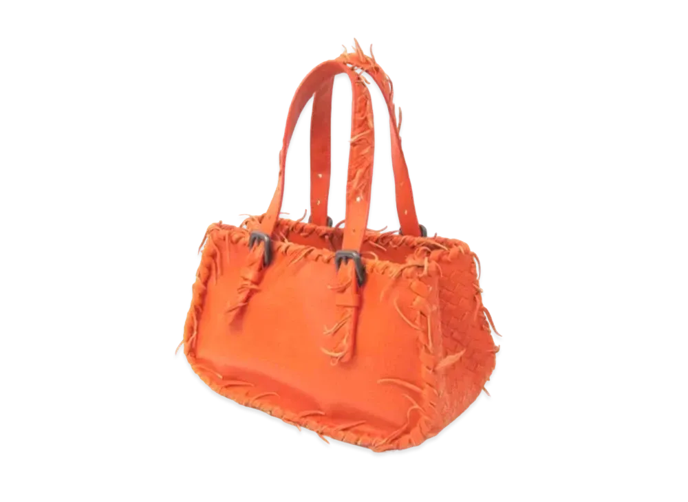 Bottega Veneta Intrecciato Leather Handle Bag "Orange"
