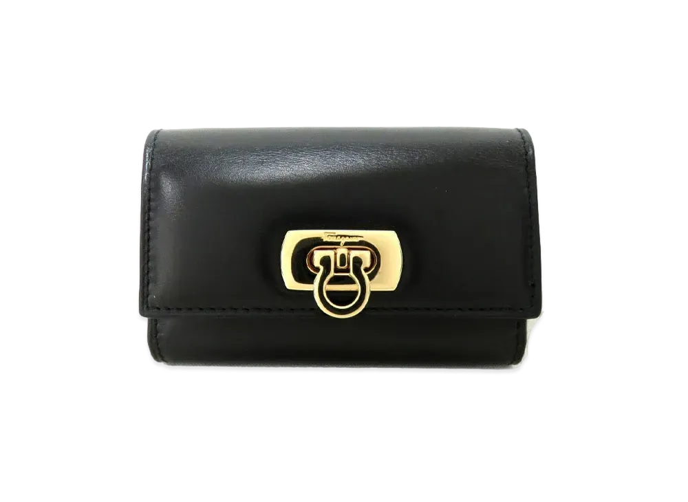 Salvatore Ferragamo Gancio Key Case "Black"