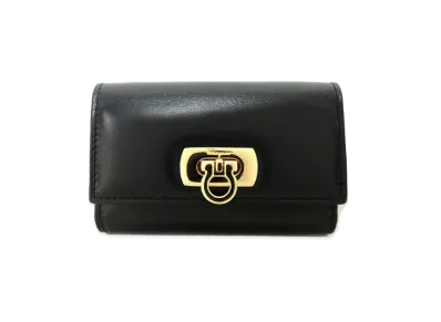 Salvatore Ferragamo Gancio Key Case "Black"