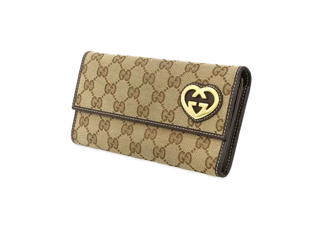 グッチ GGキャンバス ラブリーハート ウォレット "ベージュ"