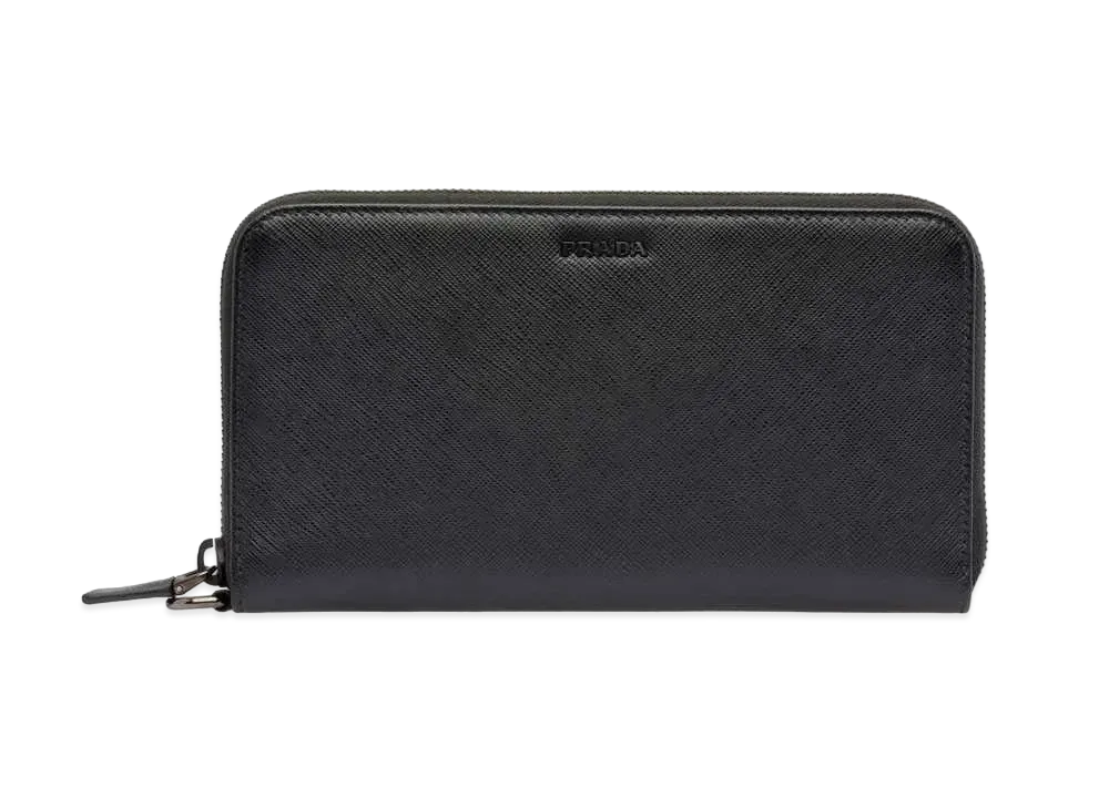 PRADA Saffiano Leather Wallet "Black"