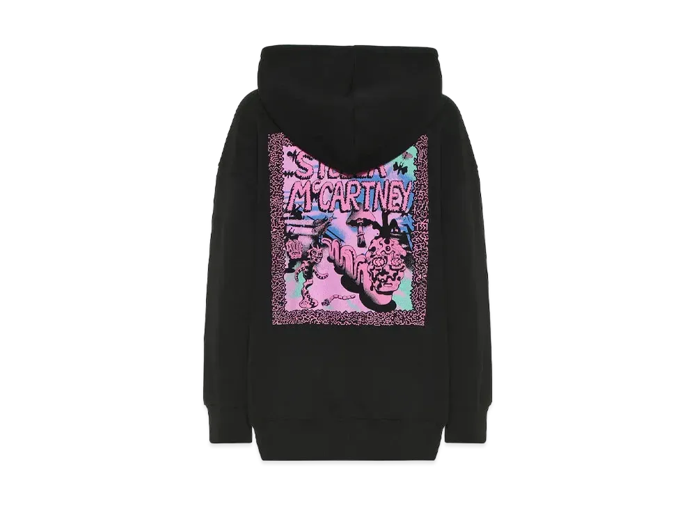 STELLA MCCARTNEY Carbot Printed Cotton Hoodie "Black"