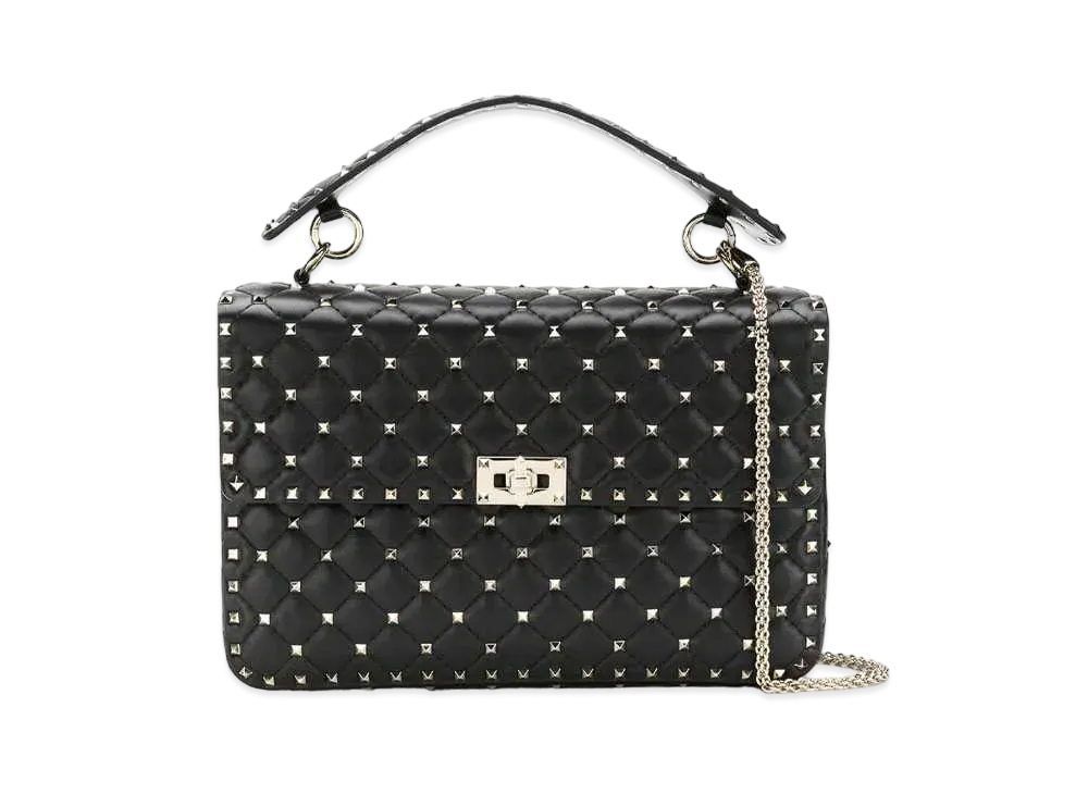 Valentino Rock Studs Spike Chain Bag "Black"