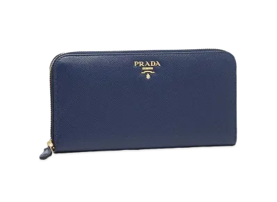 PRADA Saffiano Leather Wallet "Blue"