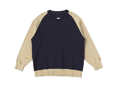VISVIM JUMBO SWEAT L/S CRASH "Navy"