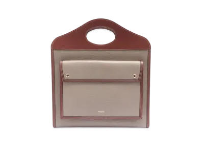 Burberry Topstitched Leather Pocket Bag "Khaki"