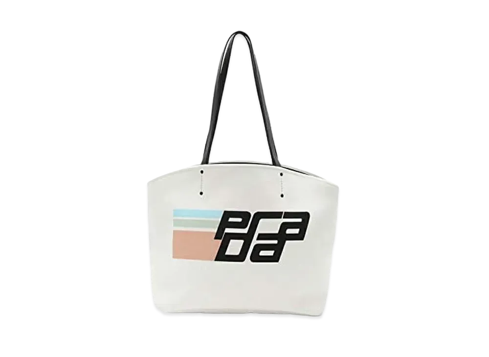 PRADA Canapa Print Canvas Tote Bag "White"