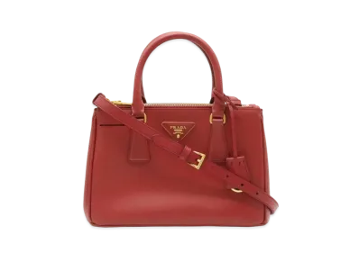 PRADA Galleria Saffiano Leather Shoulder Bag "Red"