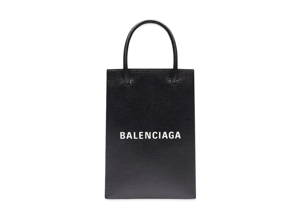 BALENCIAGA Mini Shopping Bag Squared Calfskin "Black"