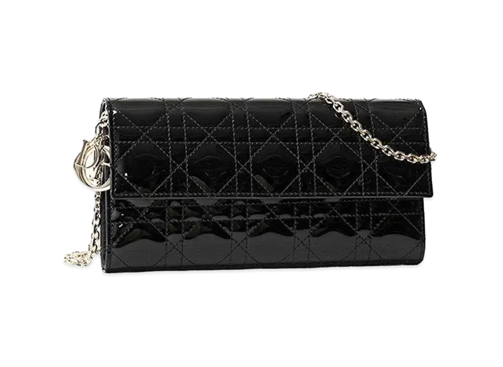 ディオール カナージュ パテント ショルダーバッグ "ブラック"