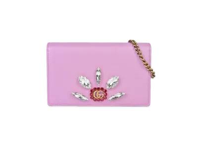 GUCCI GG Marmont Chain Wallet "Pink"