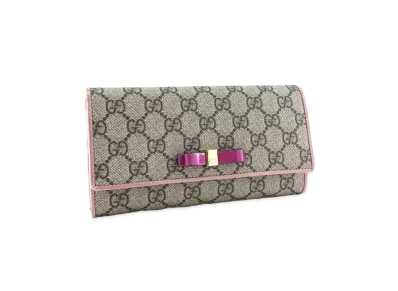 GUCCI GG Supreme Canvas Flap Long Wallet