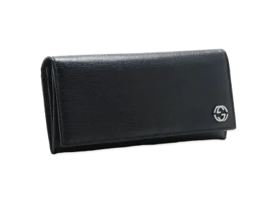GUCCI Interlocking G Leather Wallet "Black"