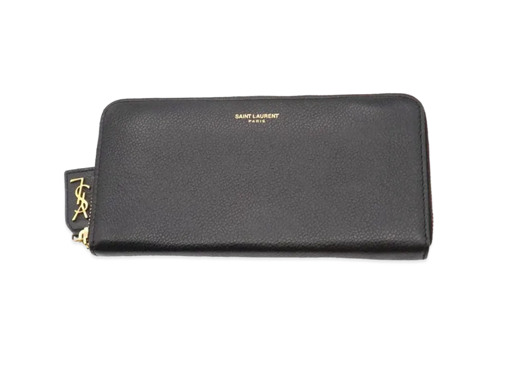 Saint Laurent Rive Gauche Zip Around Wallet "Black"