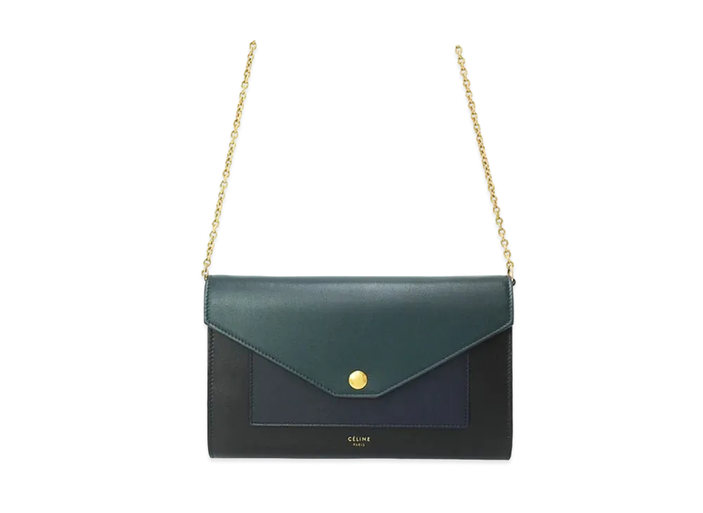 CELINE Pocket Large Flap Chain Wallet