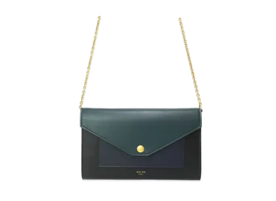 CELINE Pocket Large Flap Chain Wallet