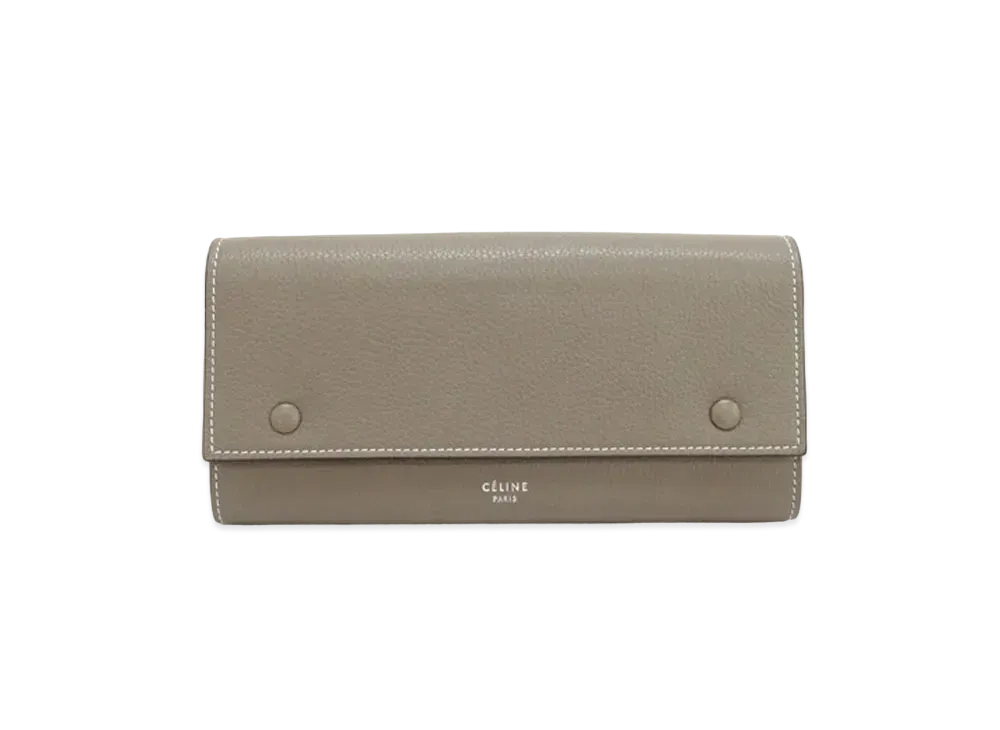 セリーヌ ラージフラップ マルチ ファンクション  レザー ウォレット 長財布