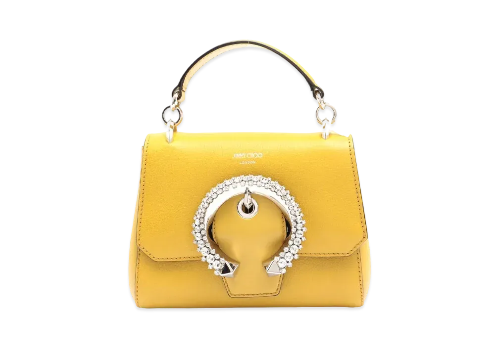 Jimmy Choo Madelyn Leather 2Way Handle Bag "Yellow"