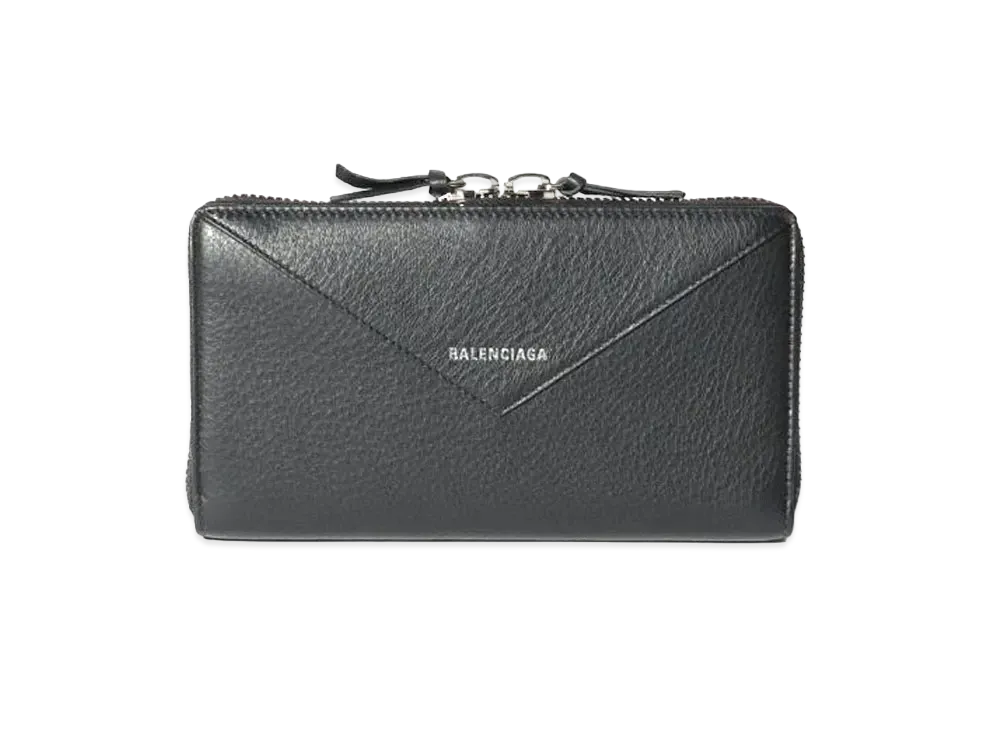 BALENCIAGA Papier Zip Around Continental Wallet "Black"
