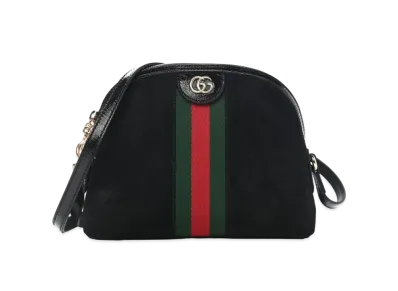 GUCCI Ophidia GG Suede Leather Shoulder Bag "Black"