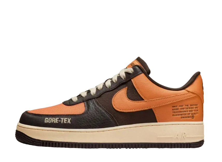 ナイキ エアフォース1 ロー ゴアテックス "ブラウン/ホットカリー"