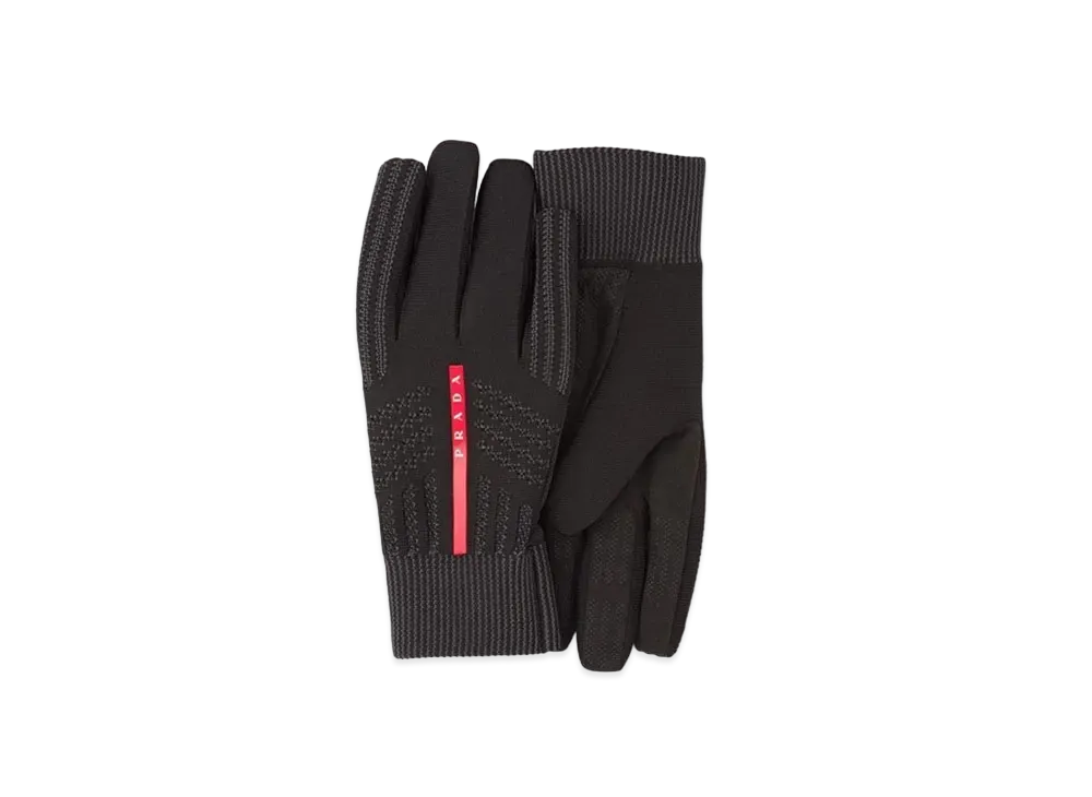 PRADA Windproof Knit Gloves "Black"