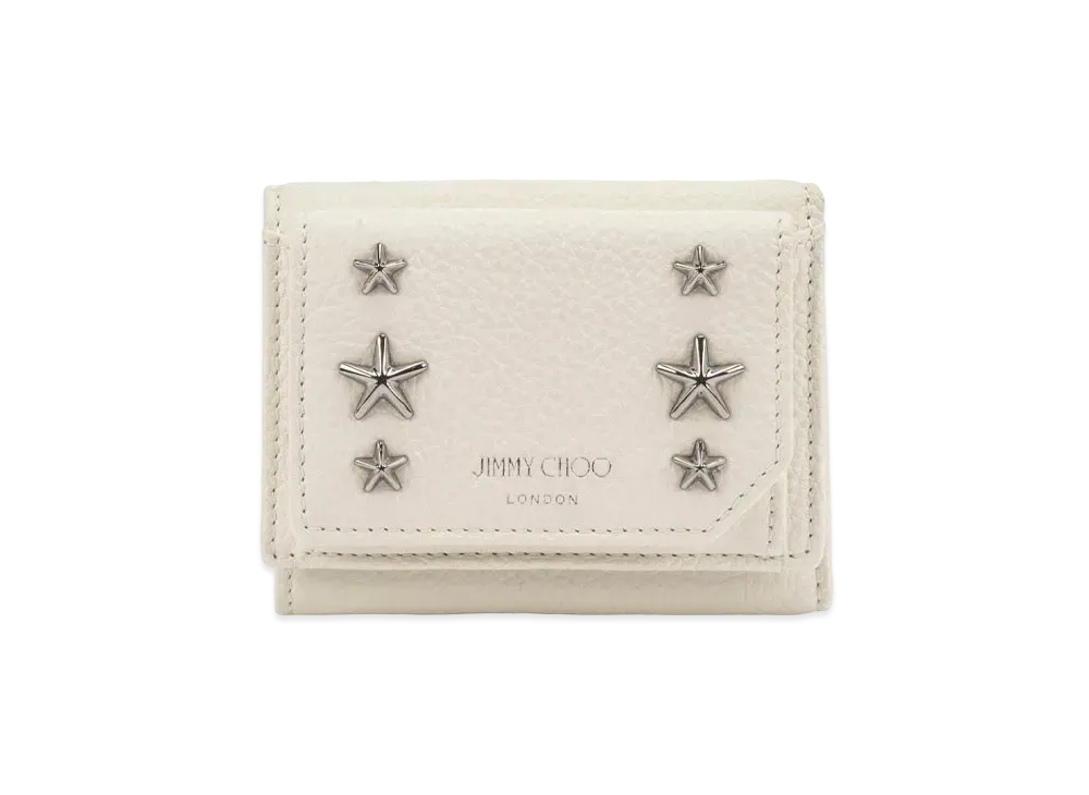 Jimmy Choo Beale Studs Compact Wallet "White"