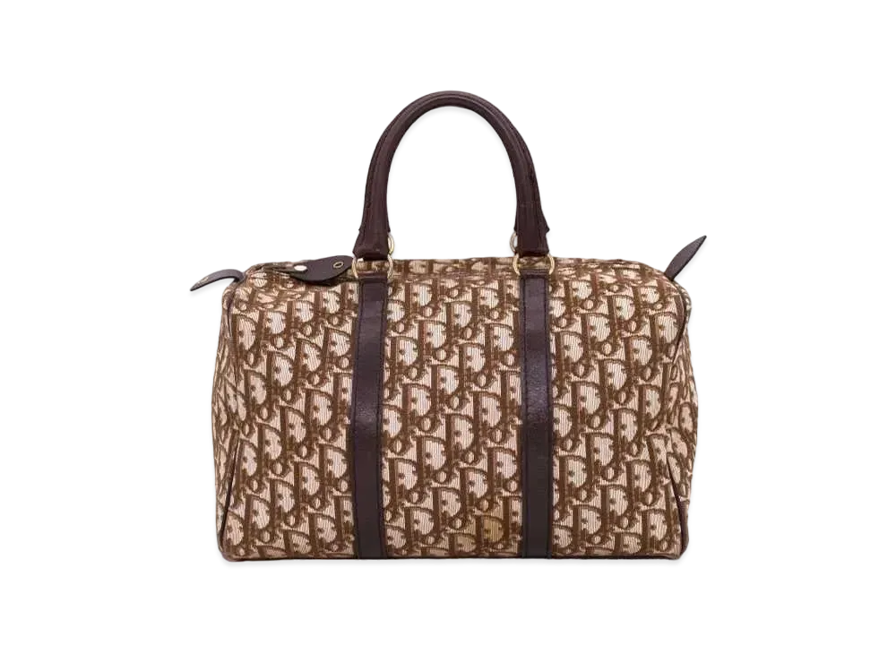 Dior Trotter Jacquard Mini Boston Shoulder Bag "Brown"
