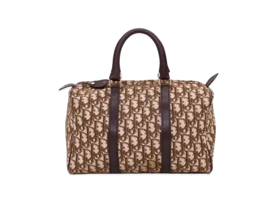 Dior Trotter Jacquard Mini Boston Shoulder Bag "Brown"