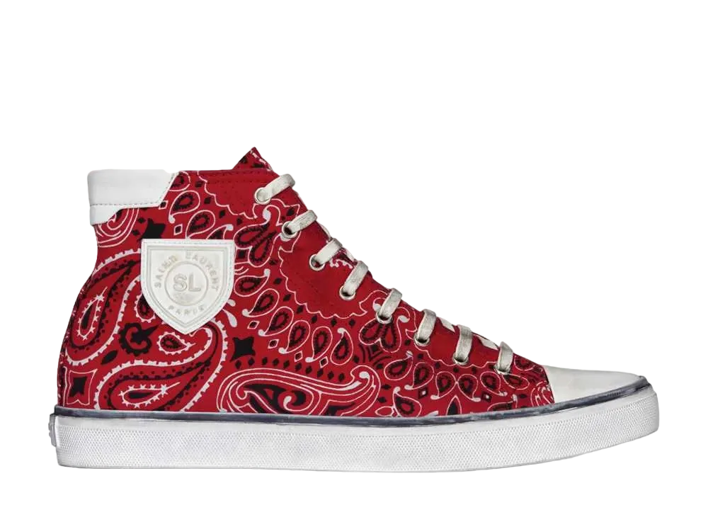 サンローラン パリ ベッドフォード ミッド トップ バンダナ "レッド"