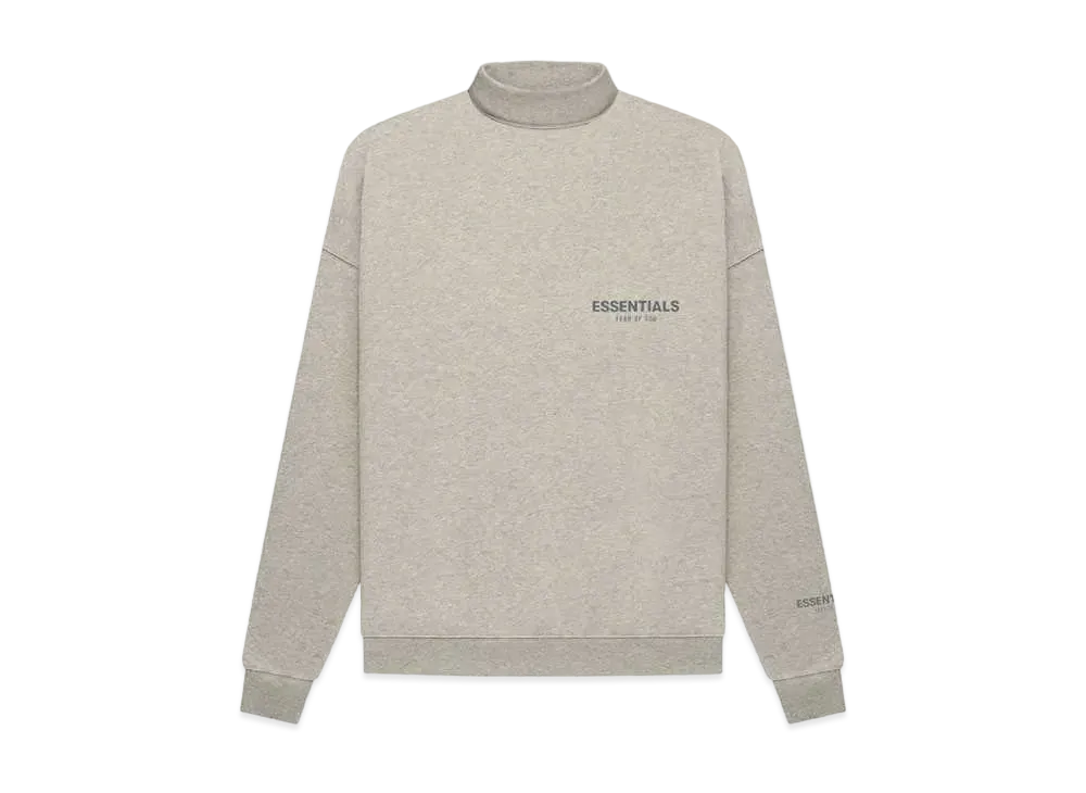 FEAR OF GOD ESSENTIALS PULLOVER MOCKNECK "Dark Heather Oatmeal"