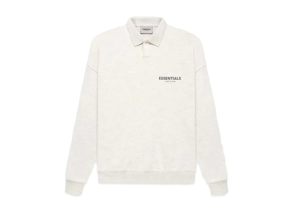 FEAR OF GOD ESSENTIALS LS POLO "Light Heather Oatmeal"