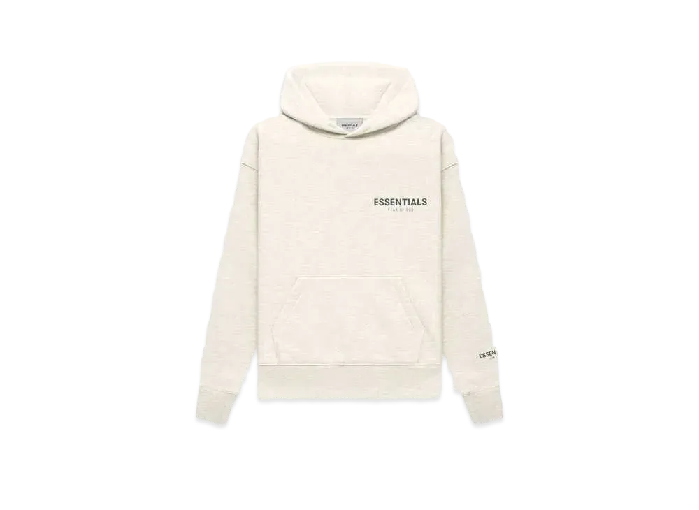 FEAR OF GOD ESSENTIALS KIDS PULLOVER HOODIE "Light Heather Oatmeal"