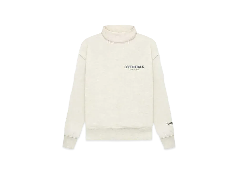FEAR OF GOD ESSENTIALS KIDS PULLOVER MOCKNECK "Light Heather Oatmeal"