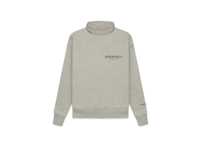 FEAR OF GOD ESSENTIALS KIDS PULLOVER MOCKNECK "Dark Heather Oatmeal"