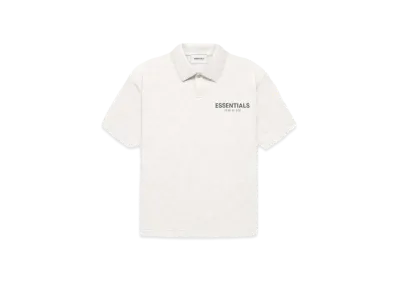 FEAR OF GOD ESSENTIALS KIDS SS POLO "Light Heather Oatmeal"