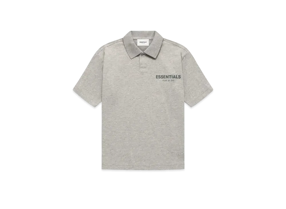 FEAR OF GOD ESSENTIALS KIDS SS POLO "Dark Heather Oatmeal"