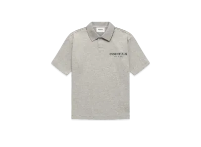 FEAR OF GOD ESSENTIALS KIDS SS POLO "Dark Heather Oatmeal"