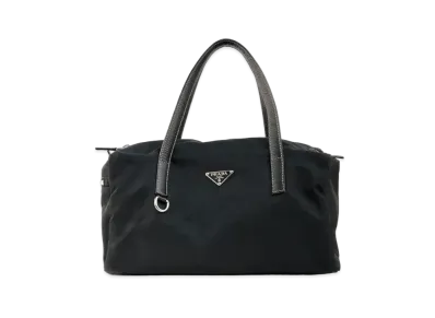 PRADA Nylon Mini Boston Handle Bag "Black"