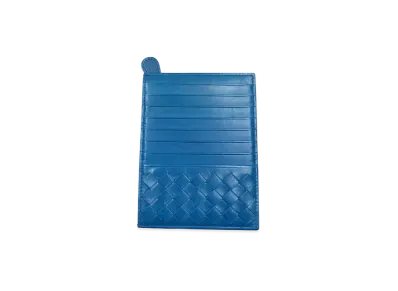 Bottega Veneta Intrecciato Card Case "Blue"