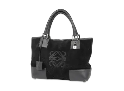 LOEWE Anagram Suede Handbag "Black"