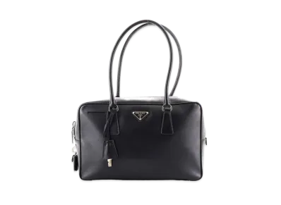 PRADA Saffiano Leather Handle Bag "Black"