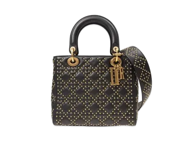Dior Lady Dior Cannage Studs Handbag "Black"