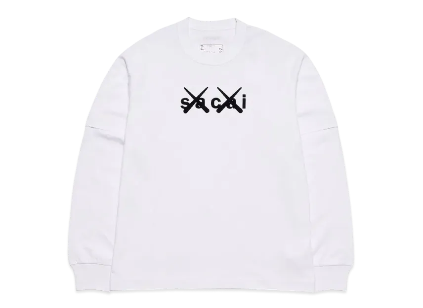 sacai KAWS Flock Print Long Sleeve T-shirt sacai KAWS Flock Print Long Sleeve T-shirt