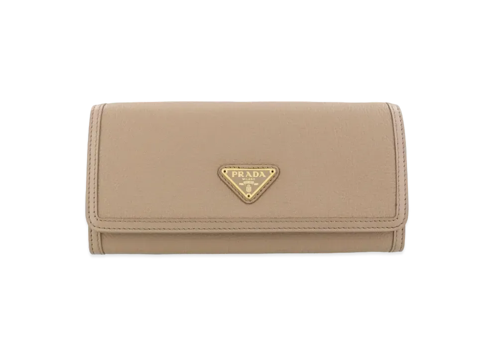 PRADA Vitello Phenix Wallet "Beige"