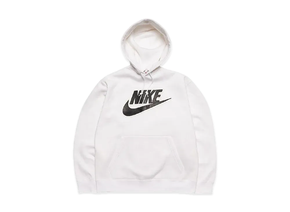 シュプリーム ナイキ レザー アップリケ フーディッド スウェットシャツ "ホワイト"