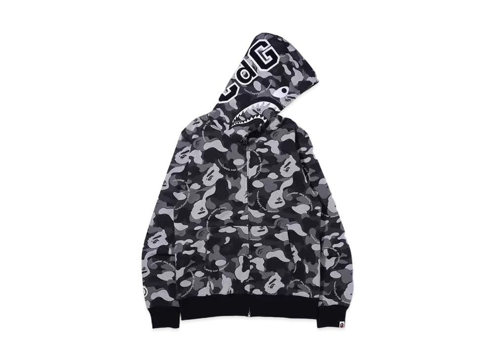 A BATHING APE x CDG OSAKA SHARK FULL ZIP HOODIE "Black"