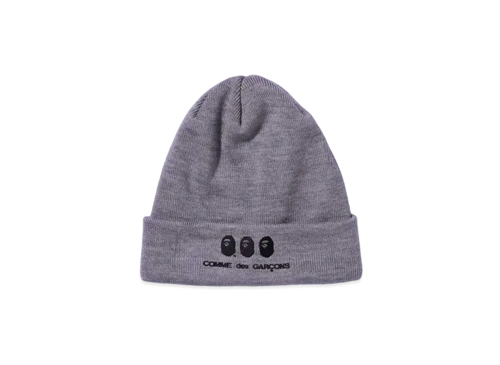 A BATHING APE x CDG OSAKA KNIT CAP "Grey"